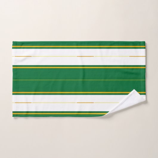 Luxuriöse Linen Moderne Green Gold Texture Collect Badhandtuch Set (Handtuch)