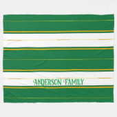 Luxuriöse Linen Moderne Green Gold Texture Collect Fleecedecke (Vorderseite (Horizontal))