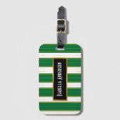 Luxuriöse Linen Moderne Green Gold Texture Collect Gepäckanhänger (Vorderseite Vertikal)