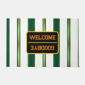 Luxuriöse Linen Trendy Green Gold Texture Collecti Fußmatte (Vorderseite)