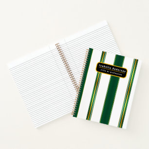 Luxuriöse Linen Trendy Green Gold Texture Collecti Notizblock