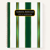 Luxuriöse Linen Trendy Green Gold Texture Collecti Notizblock (Vorderseite)