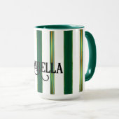 Luxuriöse Linen Trendy Green Gold Texture Collecti Tasse (VorderseiteRechts)