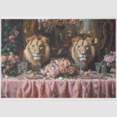 Luxuriöse Lion Banquet Rosa Blumentisch Seidenpapier (Vorderseite)