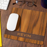 Luxuriöse Mahagoni-Holzstruktur und braunes Leder Mousepad<br><div class="desc">Luxuriöse Mahagoniholzstruktur und braune Ledertextur mit individuelle Name.</div>