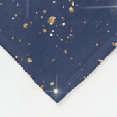 Luxuriöse Marineblau glänzend goldenes Glitzer Fleecedecke (Ecke)