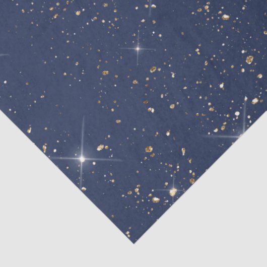 Luxuriöse Marineblau glänzend goldenes Glitzer Seidenpapier (Ausschnitt)