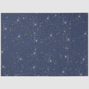 Luxuriöse Marineblau glänzend goldenes Glitzer Seidenpapier