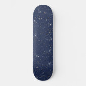 Luxuriöse Marineblau glänzend goldenes Glitzer Skateboard (Vorderseite)