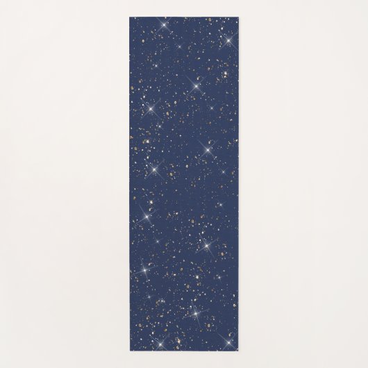 Luxuriöse Marineblau glänzend goldenes Glitzer Yogamatte (Vorderseite)