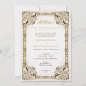 Luxuriöse Marinegoldcreme Einladung (Vorderseite)