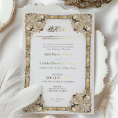 Luxuriöse Marinegoldcreme Folieneinladung