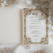 Luxuriöse Marinegoldcreme Folieneinladung