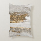 Luxuriöse Marmor Gold blickt weiß und grau Dekokissen (Vorderseite(Vertikal))