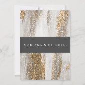 Luxuriöse Marmor Gold blickt weiß und grau Einladung (Rückseite)