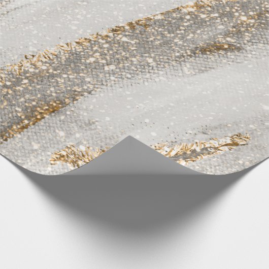 Luxuriöse Marmor Gold blickt weiß und grau Geschenkpapier (Ecke)
