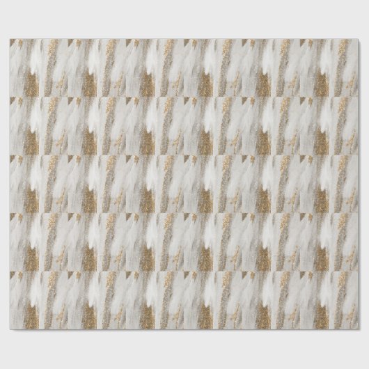 Luxuriöse Marmor Gold blickt weiß und grau Geschenkpapier (Flach)
