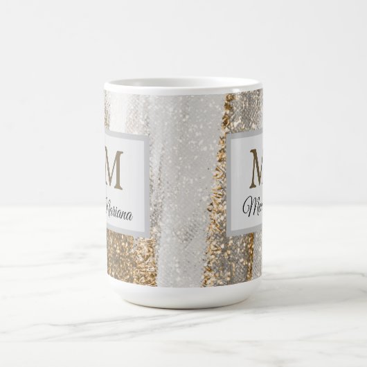 Luxuriöse Marmor Gold blickt weiß und grau Kaffeetasse (Mittel)