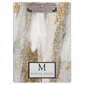 Luxuriöse Marmor Gold blickt weiß und grau Klemmbrett (Vorderseite)