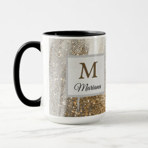 Luxuriöse Marmor Gold blickt weiß und grau Tasse