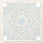 Luxuriöse Marmorkunst Deko Blue Gold griechischer Glasuntersetzer (Rückseite)