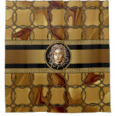Luxuriöse Medusa Marble & Gold Duschvorhang (Vorderseite)