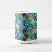Luxuriöse Metal Foil Glitzer Aqua Aquamarine Honig Kaffeetasse (Mittel)
