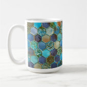 Luxuriöse Metal Foil Glitzer Aqua Aquamarine Honig Kaffeetasse (Links)