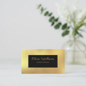Luxuriöse Metallic Gold Frame & Script Business Ca Visitenkarte (Stehend Vorderseite)