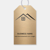 Luxuriöse Metallic Gold Real Anwesen Geschenktaste Geschenkanhänger (Rückseite)