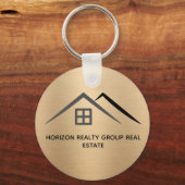 Luxuriöse Metallic Gold Real Anwesen Schlüsselanhä Schlüsselanhänger (Vorderseite)