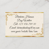 Luxuriöse Minimal Monogram Black Gold Chic Stilvol Visitenkarte (Rückseite)