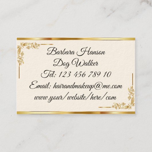 Luxuriöse Minimal Monogram Black Gold Chic Stilvol Visitenkarte (Rückseite)