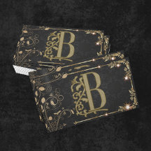 Luxuriöse Minimal Monogram Black Gold Chic Stilvol