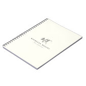 Luxuriöse Minimal Monogram Black Ivory Chic Stilvo Notizblock (Linke Seite)