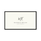 Luxuriöse Minimal Monogram Black Ivory Chic Stilvo
