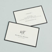 Luxuriöse Minimal Monogram Black Ivory Chic Stilvo Visitenkarte