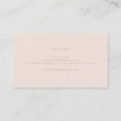 Luxuriöse Minimal-Monogram Rosa Rose Chic Visitenkarte (Rückseite)