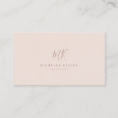 Luxuriöse Minimal-Monogram Rosa Rose Chic Visitenkarte (Vorderseite)