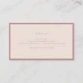 Luxuriöse Minimal-Monogram Rosa Rose Chic Visitenkarte (Rückseite)