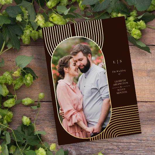 Luxuriöse Minimalistisch Moderne Extravagante Oval Folieneinladung