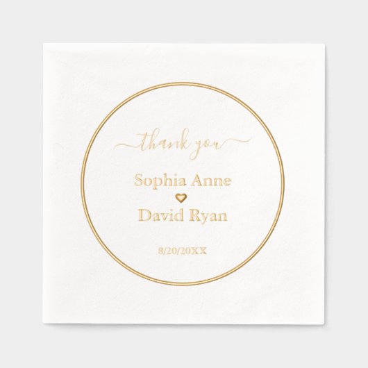 Luxuriöse Minimalistische Hochzeitsnadel gestempel Servietten Mit Folie (Vorderseite)