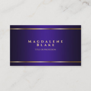Luxuriöse Minimalistische Lila Gold Business Card Visitenkarte