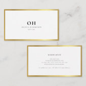 Luxuriöse Minimalistische Metallic Gold Business C Visitenkarte (Vorne/Hinten)