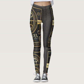Luxuriöse, mit dem Label Inspirierte Black & Gold Leggings