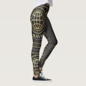 Luxuriöse, mit dem Label Inspirierte Black & Gold Leggings (Rechts)
