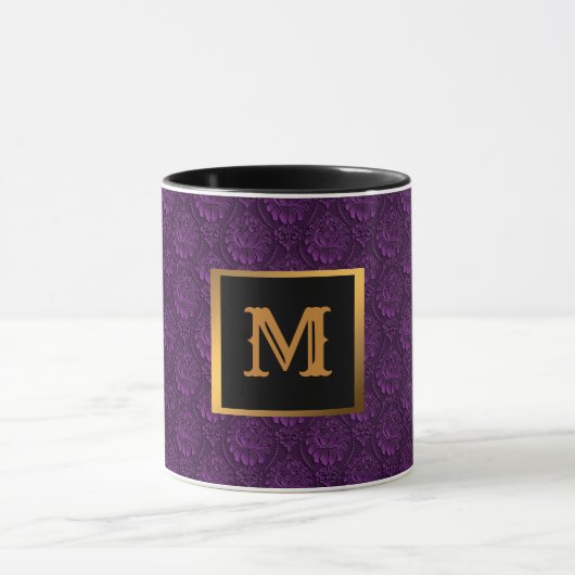 Luxuriöse Mit Monogramm Lila Tasse (Zentrum)