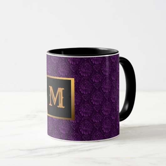 Luxuriöse Mit Monogramm Lila Tasse (VorderseiteRechts)