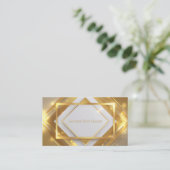 Luxuriöse moderne 3D Geometric Gold & White Visitenkarte (Stehend Vorderseite)