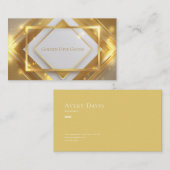 Luxuriöse moderne 3D Geometric Gold & White Visitenkarte (Vorne/Hinten)